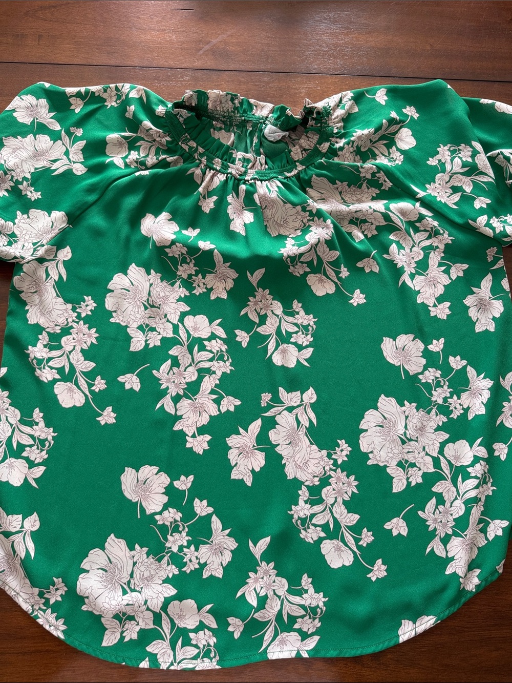 Sienna Sky Emerald Green Floral Short Sleeve Blouse size XL